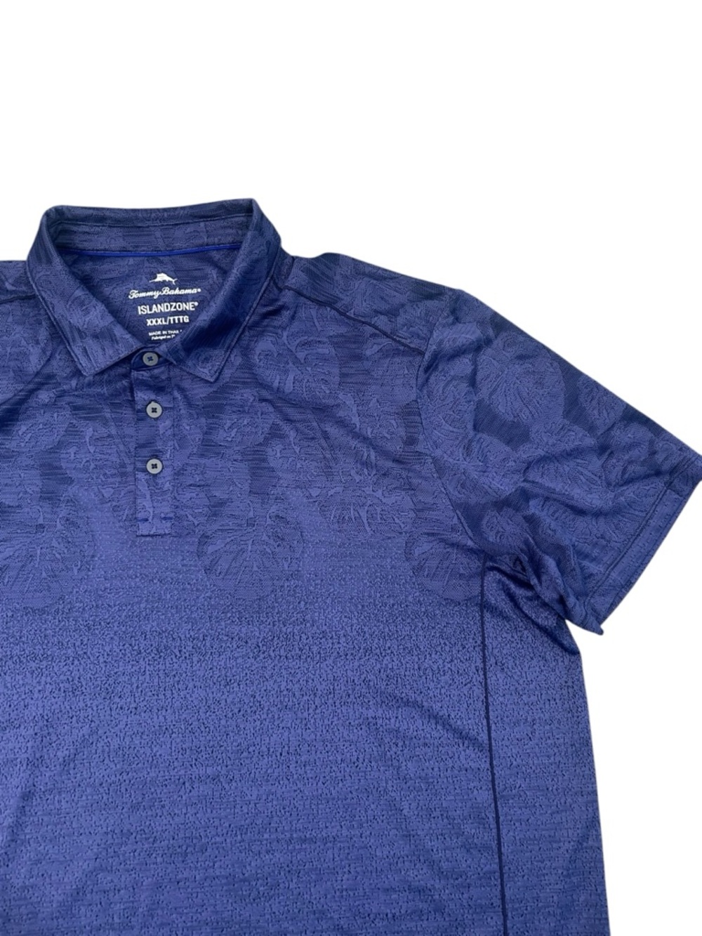 Tommy Bahama IslandZone Men’s Blue Botannical Tropical Textured Polo 3XL Casual